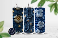 Embroidered Denim Digital Paper| Denim Pattern Product Image 2
