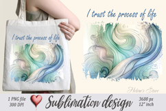 Pastel design with Inspiring quote tote bag sublimation png Product Image 1