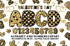 Valentine Alphabet Clip Art, valentines day letters doodle Product Image 1