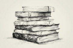 Old Books Sketch Background Wallpaper Product Image 1