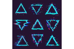 Triangle glitch frames. Distortion geometry noise defect Product Image 1