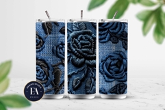 Embroidered Denim Digital Paper| Denim Pattern Product Image 2