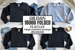 Gildan 18000 Sand Folded Flat Lay Mockups Product Image 1