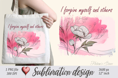 Pastel design with Inspiring quote tote bag sublimation png Product Image 1