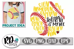 Softball is my Life - A Sports Typogrpahy Cricut Cut File Product Image 1
