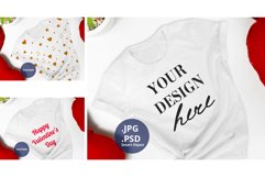 White T-shirt Valentine's day PSD & JPG Mockup full wrap Product Image 1
