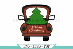Farm Fresh Christmas Trees In Red Truck Design Product Image 1