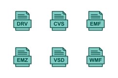 Set Of File Formats Icons Product Image 1