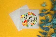 Shine Bright Sublimation Design | Orange Flowers | Positive Product Image 3