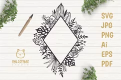 Tropical Floral Wreath SVG, Luau Decor cut file, Wedding Flo Product Image 1