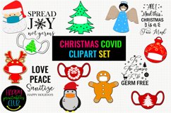 Christmas COVID Clipart Set- Quarantine Chrismtas-Pandemic Product Image 1