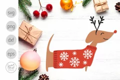 Christmas Dog svg, Winter Dachshund SVG Product Image 5