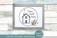 Home sweet Home Wreath SVG, Sublimation, Printable! Product Image 3