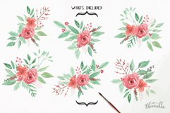Watercolor Merry Berry Christmas Clipart Bouquets Flowers Winter Florals  Product Image 4