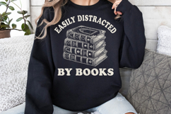 Easily Distracted by Books PNG Book Lover Reading Product Image 4