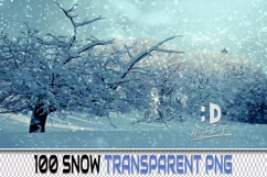 100 WINTER SNOW TRANSPARENT PNG FILES, PHOTOSHOP OVERLAYS Product Image 1