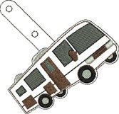 ITH Motorhome Vinyl Key Fob or Bag Tag - Snap Tab Machine Embroidery Product Image 2