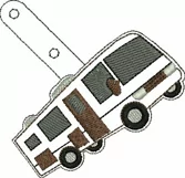 ITH Motorhome Vinyl Key Fob or Bag Tag - Snap Tab Machine Embroidery Product Image 2