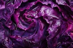 Fresh red cabbage creating abstract pattern with water dropl Product Image 1