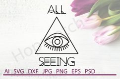 All Seeing Eye SVG, Eye of Providence SVG, DXF File, Cuttable File Product Image 1