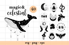 Magic and Celestial svg bundle |Witchy moon svg designs Product Image 1