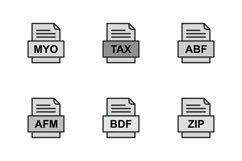 Set Of File Formats Icons Product Image 1