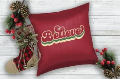 Believe Retro Christmas SVG - PNG, DXF, SVG, EPS, Cut File Product Image 6