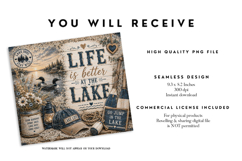 Life Better at the Lake Tumbler Wrap PNG Product Image 2