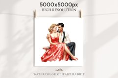 50s Christmas Couple Lady Clipart Retro Men Women Pin Up Art Image Watercolor Transparent Print illustration sublimation creepy printable digital watercolor Pink Pin Up christmas couple, Retro Women clipart, xmas Lady, house wife Girl art 