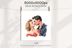 50s Christmas Couple Lady Clipart Retro Men Women Pin Up Art Image Watercolor Transparent Print illustration sublimation creepy printable digital watercolor Pink Pin Up christmas couple, Retro Women clipart, xmas Lady, house wife Girl art 