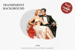 50s Christmas Couple Lady Clipart Retro Men Women Pin Up Art Image Watercolor Transparent Print illustration sublimation creepy printable digital watercolor Pink Pin Up christmas couple, Retro Women clipart, xmas Lady, house wife Girl art 