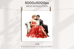 50s Christmas Couple Lady Clipart Retro Men Women Pin Up Art Image Watercolor Transparent Print illustration sublimation creepy printable digital watercolor Pink Pin Up christmas couple, Retro Women clipart, xmas Lady, house wife Girl art 