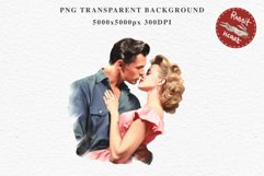 50s Christmas Couple Lady Clipart Retro Men Women Pin Up Art Image Watercolor Transparent Print illustration sublimation creepy printable digital watercolor Pink Pin Up christmas couple, Retro Women clipart, xmas Lady, house wife Girl art 