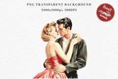 50s Christmas Couple Lady Clipart Retro Men Women Pin Up Art Image Watercolor Transparent Print illustration sublimation creepy printable digital watercolor Pink Pin Up christmas couple, Retro Women clipart, xmas Lady, house wife Girl art 