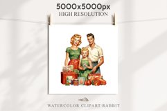 50s Christmas Lady Clipart Retro House Wife Women PNG Pin Up Girl Art Image Watercolor Transparent Print illustration sublimation creepy printable digital  watercolor Pink Pin Up christmas Lady, Retro Women clipart, xmas character house wife Girl art 
