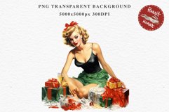 50s Christmas Lady Clipart Retro House Wife Women PNG Pin Up Girl Art Image Watercolor Transparent Print illustration sublimation creepy printable digital  watercolor Pink Pin Up christmas Lady, Retro Women clipart, xmas character house wife Girl art 