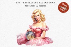 50s Christmas Lady Clipart Retro House Wife Women PNG Pin Up Girl Art Image Watercolor Transparent Print illustration sublimation creepy printable digital watercolor Pink Pin Up christmas Lady, Retro Women clipart, xmas character house wife Girl art 