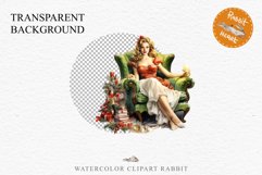50s Christmas Lady Clipart Retro House Wife Women PNG Pin Up Girl Art Image Watercolor Transparent Print illustration sublimation creepy printable digital watercolor Pink Pin Up christmas Lady, Retro Women clipart, xmas character house wife Girl art 