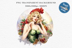 50s Christmas Lady Clipart Retro House Wife Women PNG Pin Up Girl Art Image Watercolor Transparent Print illustration sublimation creepy printable digital watercolor Pink Pin Up christmas Lady, Retro Women clipart, xmas character house wife Girl art 