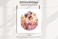 50s Christmas Lady Clipart Retro House Wife Women PNG Pin Up Girl Art Image Watercolor Transparent Print illustration sublimation creepy printable digital watercolor Pink Pin Up christmas Lady, Retro Women clipart, xmas character house wife Girl art 