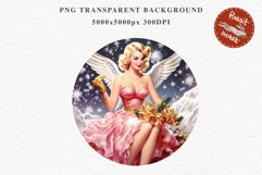 50s Christmas Lady Clipart Retro House Wife Women PNG Pin Up Girl Art Image Watercolor Transparent Print illustration sublimation creepy printable digital watercolor Pink Pin Up christmas Lady, Retro Women clipart, xmas character house wife Girl art 