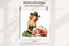 50s Christmas Lady Clipart Retro House Wife Women PNG Pin Up Girl Art Image Watercolor Transparent Print illustration sublimation creepy printable digital  watercolor Pink Pin Up christmas Lady, Retro Women clipart, xmas character house wife Girl art 