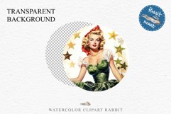 50s Christmas Lady Clipart Retro House Wife Women PNG Pin Up Girl Art Image Watercolor Transparent Print illustration sublimation creepy printable digital watercolor Pink Pin Up christmas Lady, Retro Women clipart, xmas character house wife Girl art 