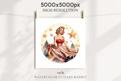 50s Christmas Lady Clipart Retro House Wife Women PNG Pin Up Girl Art Image Watercolor Transparent Print illustration sublimation creepy printable digital watercolor Pink Pin Up christmas Lady, Retro Women clipart, xmas character house wife Girl art 