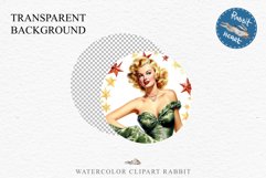 50s Christmas Lady Clipart Retro House Wife Women PNG Pin Up Girl Art Image Watercolor Transparent Print illustration sublimation creepy printable digital watercolor Pink Pin Up christmas Lady, Retro Women clipart, xmas character house wife Girl art 
