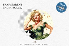 50s Christmas Lady Clipart Retro House Wife Women PNG Pin Up Girl Art Image Watercolor Transparent Print illustration sublimation creepy printable digital watercolor Pink Pin Up christmas Lady, Retro Women clipart, xmas character house wife Girl art 