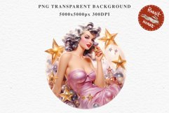 50s Christmas Lady Clipart Retro House Wife Women PNG Pin Up Girl Art Image Watercolor Transparent Print illustration sublimation creepy printable digital watercolor Pink Pin Up christmas Lady, Retro Women clipart, xmas character house wife Girl art 