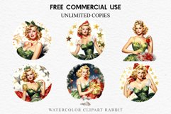 watercolor Pink Pin Up christmas Lady, Retro Women clipart, xmas character house wife Girl art  50s Christmas Lady Clipart Retro House Wife Women PNG Pin Up Girl Art Image Watercolor Transparent Print illustration sublimation creepy printable digital