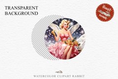 50s Christmas Lady Clipart Retro House Wife Women PNG Pin Up Girl Art Image Watercolor Transparent Print illustration sublimation creepy printable digital watercolor Pink Pin Up christmas Lady, Retro Women clipart, xmas character house wife Girl art 