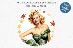 50s Christmas Lady Clipart Retro House Wife Women PNG Pin Up Girl Art Image Watercolor Transparent Print illustration sublimation creepy printable digital watercolor Pink Pin Up christmas Lady, Retro Women clipart, xmas character house wife Girl art 